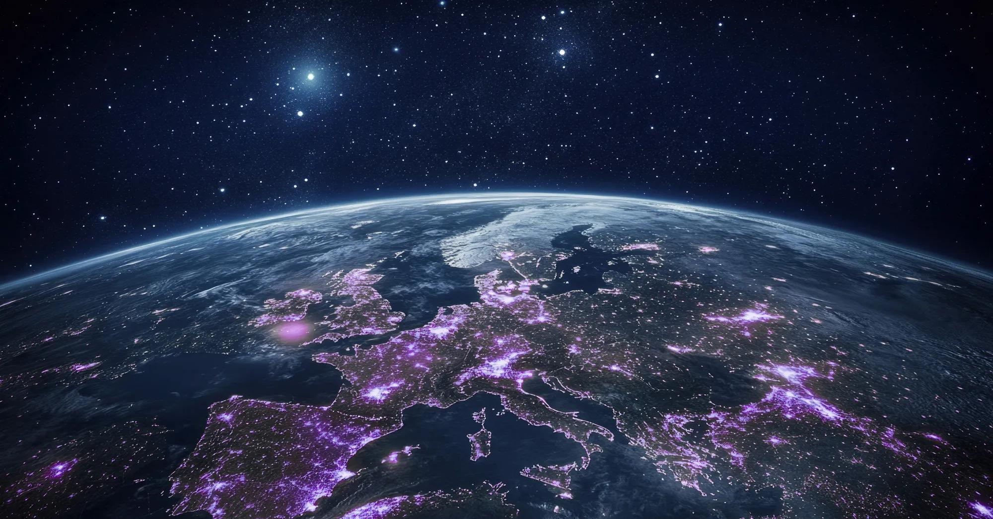 Globe with interconnected lines symbolizing global security and international connectivity, representing a worldwide security network.