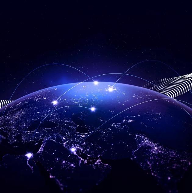 Globe with technology background